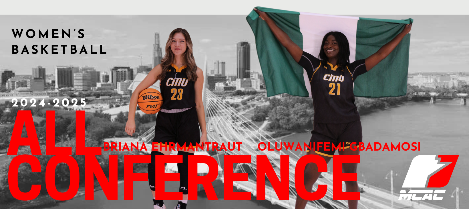 Ehrmantraut & Gbadamosi of Blazers WBB Named to MCAC All-Conference Team