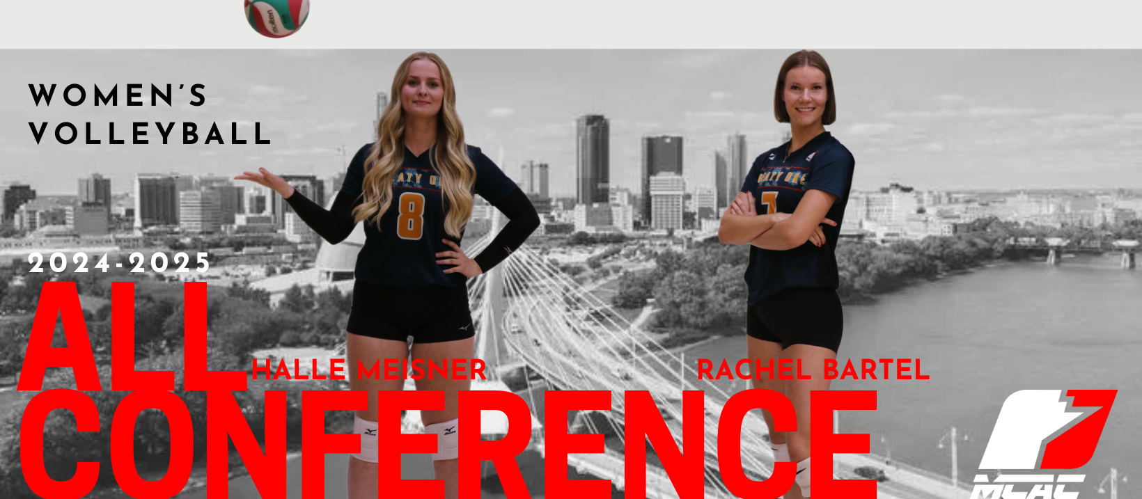 Meisner & Bartel of Blazers WVB Named to MCAC All-Conference Team