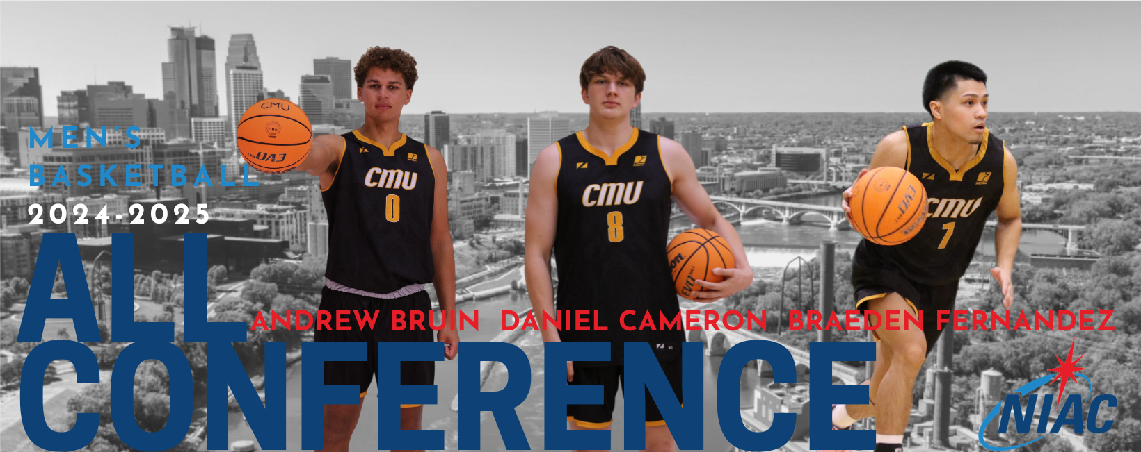 Bruin, Cameron & Fernandez of Blazers MBB Named to NIAC All-Conference Team