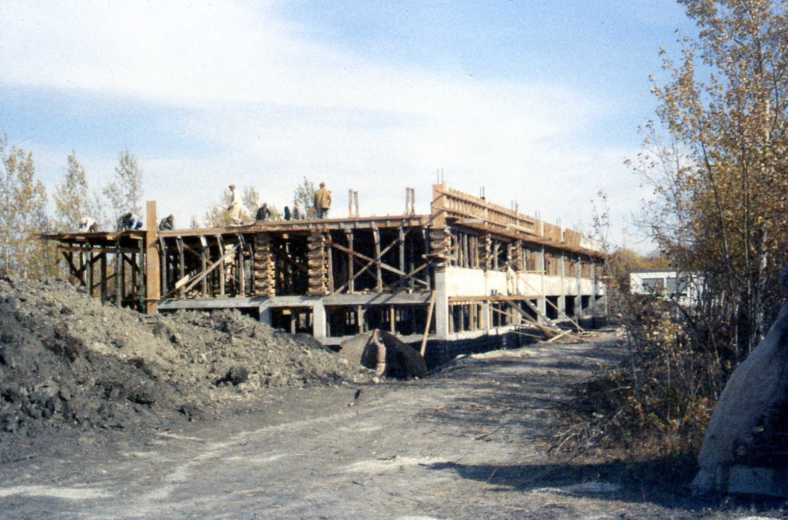 Construction of the Poettcker Hall residence in 1958